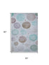 5' X 8' Blue Brown And Teal Geometric Washable Area Rug With UV Protection