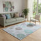 5' X 8' Blue Brown And Teal Geometric Washable Area Rug With UV Protection