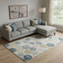 9' X 12' Beige Blue And Wheat Geometric Washable Area Rug With UV Protection
