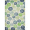 5' X 8' Navy Blue Green And Ivory Geometric Washable Area Rug With UV Protection