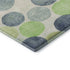 5' X 8' Navy Blue Green And Ivory Geometric Washable Area Rug With UV Protection