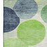 5' X 8' Navy Blue Green And Ivory Geometric Washable Area Rug With UV Protection