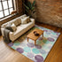 9' X 12' Plum Teal And Ivory Geometric Washable Area Rug With UV Protection