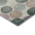 8' Salmon Emerald And Ivory Geometric Washable Round Rug With UV Protection