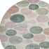 8' Salmon Emerald And Ivory Geometric Washable Round Rug With UV Protection