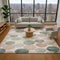 8' X 10' Salmon Emerald And Ivory Geometric Washable Area Rug With UV Protection