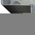 8' Denim Blue Green And Peach Geometric Washable Round Rug With UV Protection