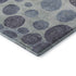 8' Denim Blue Green And Peach Geometric Washable Round Rug With UV Protection