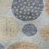 8' Denim Blue Green And Peach Geometric Washable Round Rug With UV Protection