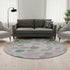 8' Sage And Blush Geometric Washable Round Rug With UV Protection
