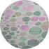 8' Sage And Blush Geometric Washable Round Rug With UV Protection
