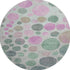 8' Sage And Blush Geometric Washable Round Rug With UV Protection