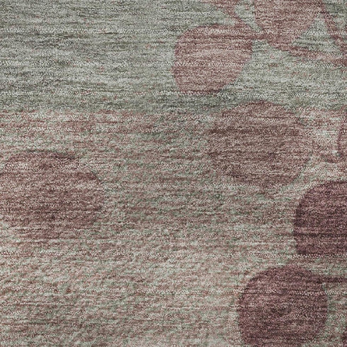 5' X 8' Blush And Emerald Floral Washable Area Rug With UV Protection