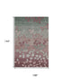 9' X 12' Blush And Emerald Floral Washable Area Rug With UV Protection