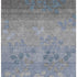 5' X 8' Denim Blue And Gray Floral Washable Area Rug With UV Protection