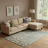 9' X 12' Khaki And Gray Floral Washable Area Rug With UV Protection