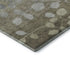 9' X 12' Khaki And Gray Floral Washable Area Rug With UV Protection