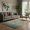 5' X 8' Coffee And Gray Floral Washable Area Rug With UV Protection