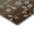 5' X 8' Coffee And Gray Floral Washable Area Rug With UV Protection