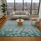 8' X 10' Teal And Gray Floral Washable Area Rug With UV Protection