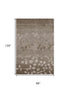 8' X 10' Taupe And Beige Floral Washable Area Rug With UV Protection