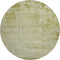 8' Artichoke Green And Ivory Abstract Washable Round Rug With UV Protection