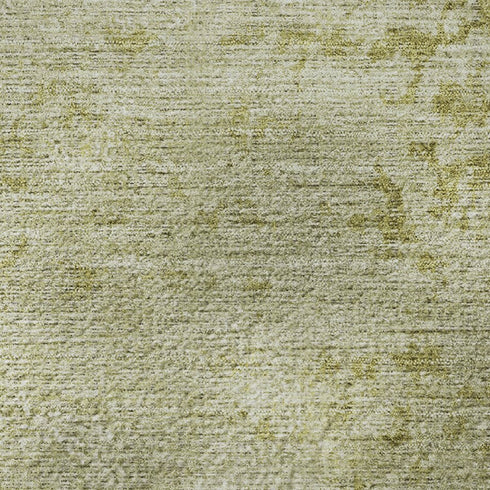 8' Artichoke Green And Ivory Abstract Washable Round Rug With UV Protection