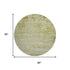 8' Artichoke Green And Ivory Abstract Washable Round Rug With UV Protection