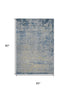 5' X 8' Navy Blue And Beige Abstract Washable Area Rug With UV Protection