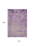 8' X 10' Purple And Beige Abstract Washable Area Rug With UV Protection