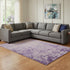 8' X 10' Purple And Beige Abstract Washable Area Rug With UV Protection