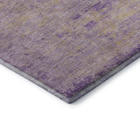 8' X 10' Purple And Beige Abstract Washable Area Rug With UV Protection
