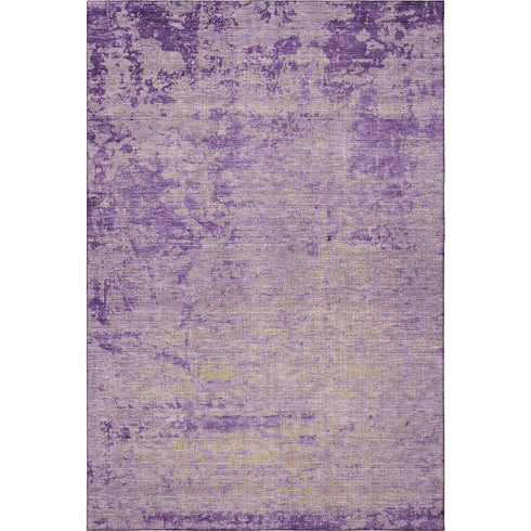 8' X 10' Purple And Beige Abstract Washable Area Rug With UV Protection
