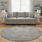 8' Taupe And Beige Abstract Washable Round Rug With UV Protection