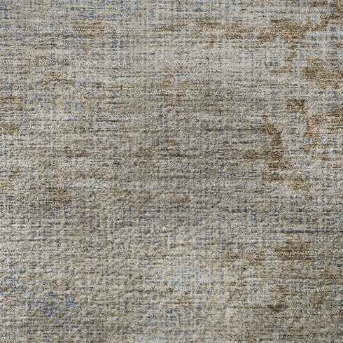 8' Taupe And Beige Abstract Washable Round Rug With UV Protection
