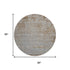 8' Taupe And Beige Abstract Washable Round Rug With UV Protection