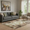 5' X 8' Brown And Beige Abstract Washable Area Rug With UV Protection
