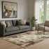 5' X 8' Brown And Beige Abstract Washable Area Rug With UV Protection