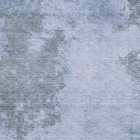 5' X 8' Blue And Gray Abstract Washable Area Rug With UV Protection