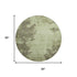 8' Olive Green And Beige Abstract Washable Round Rug With UV Protection