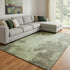 8' X 10' Olive Green And Beige Abstract Washable Area Rug With UV Protection