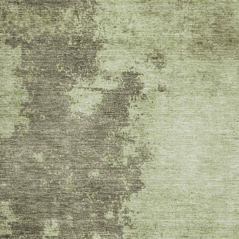 9' X 12' Olive Green And Beige Abstract Washable Area Rug With UV Protection