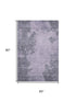 5' X 8' Purple And Gray Abstract Washable Area Rug With UV Protection