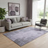 5' X 8' Purple And Gray Abstract Washable Area Rug With UV Protection