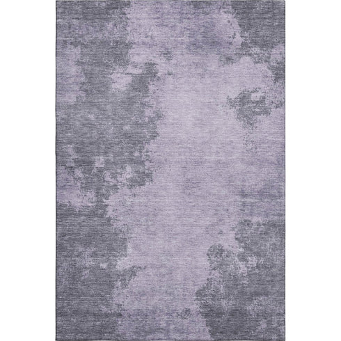 5' X 8' Purple And Gray Abstract Washable Area Rug With UV Protection