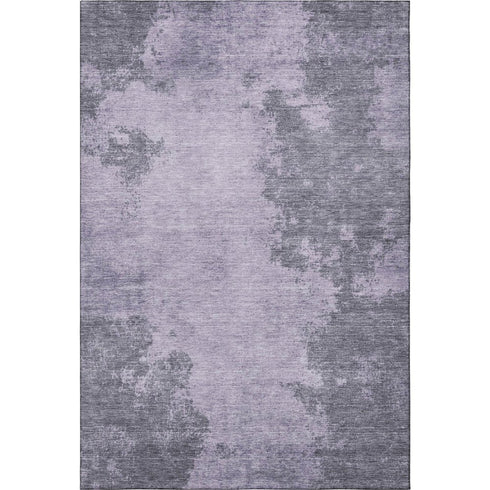 5' X 8' Purple And Gray Abstract Washable Area Rug With UV Protection
