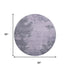 8' Purple And Gray Abstract Washable Round Rug With UV Protection