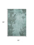 5' X 8' Teal And Gray Abstract Washable Area Rug With UV Protection