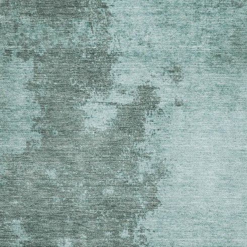 5' X 8' Teal And Gray Abstract Washable Area Rug With UV Protection