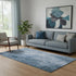 5' X 8' Blue And Sky Blue Abstract Washable Area Rug With UV Protection
